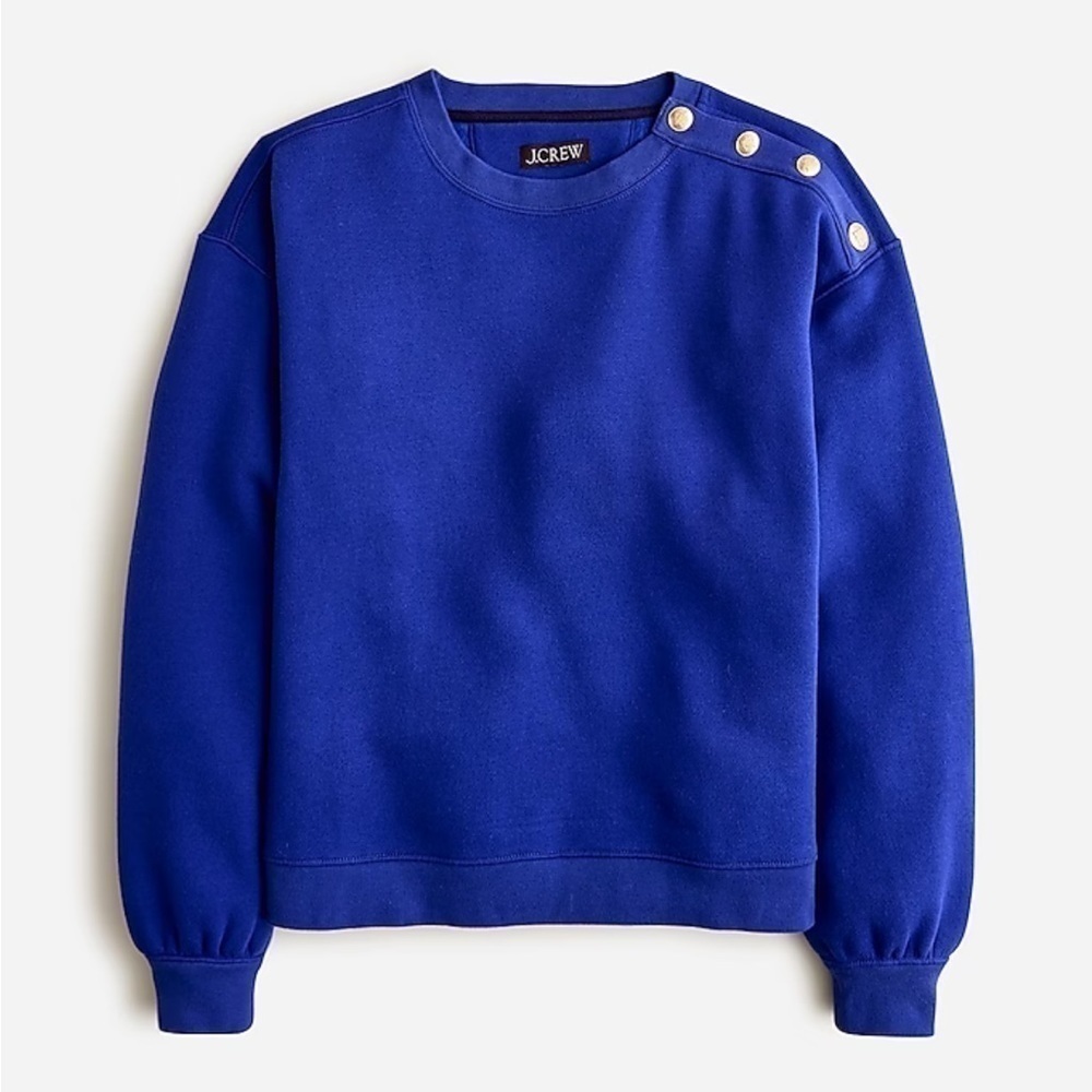 J crew Heritage fleece cropped sweatshirt with buttons